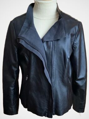 BOD & CHRISTENSEN Black Supple Leather Jacket Size XL